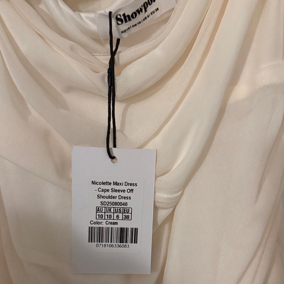 Showpo One Shoulder Cream Maxi Dress - Picture 7 of 7